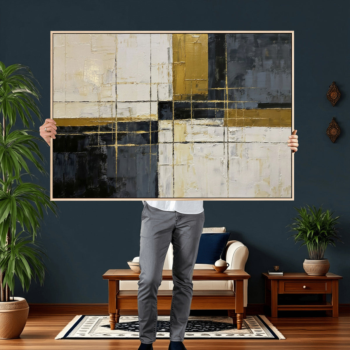 Geometric Abstract Wall Art Canvas Print