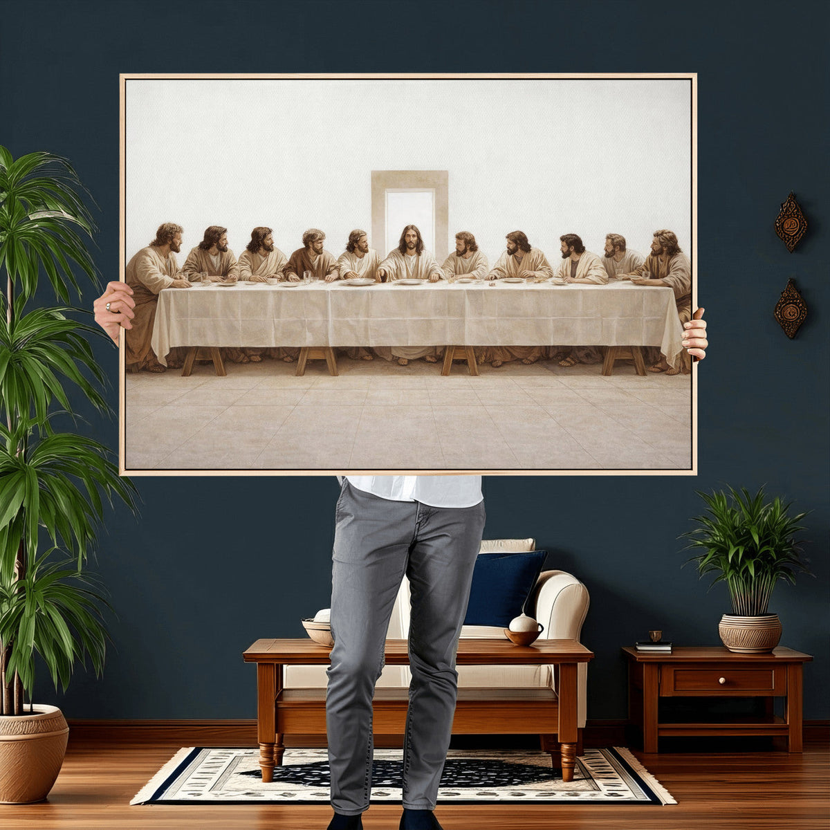 The Last Supper Wall Art Canvas Print, Jesus Christ Biblical