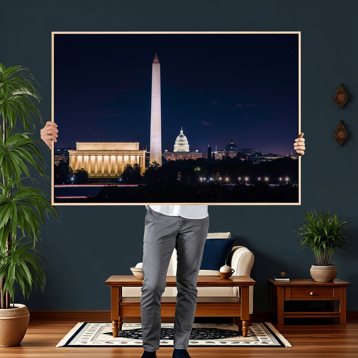 Washington White House Skyline Wall Art Canvas Print –