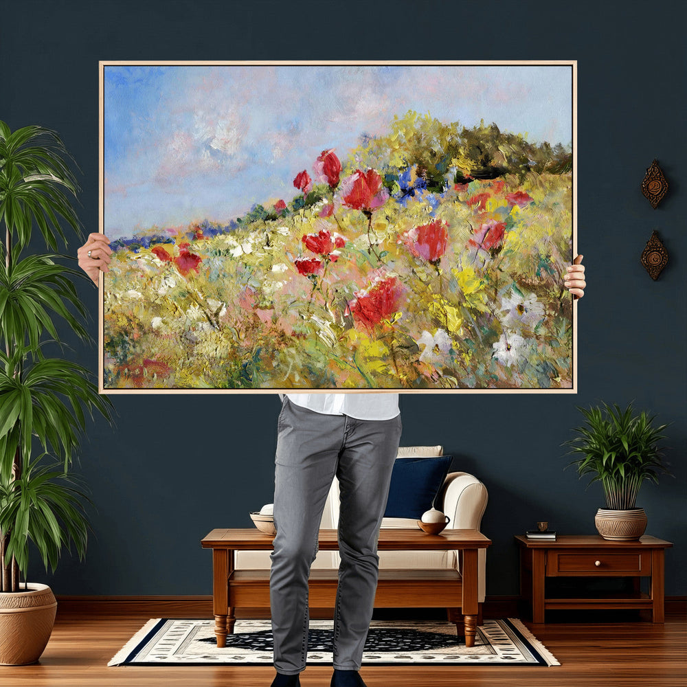 Abstract Mountain Landscape Wall Art Canvas Print – Textured