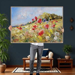 Abstract Mountain Landscape Wall Art Canvas Print – Textured