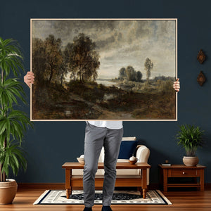 Adolf Dressler Landscape of the Oder River Wall Art Canvas