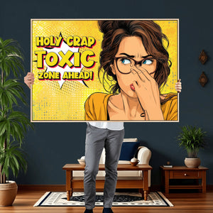 Pop Art Print Bathroom Sign Wall Art Canvas Print — Funny