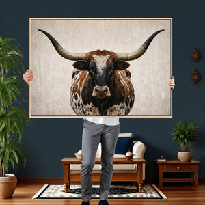 Texas Longhorn Canvas Wall Art Western Bull Desert Moody