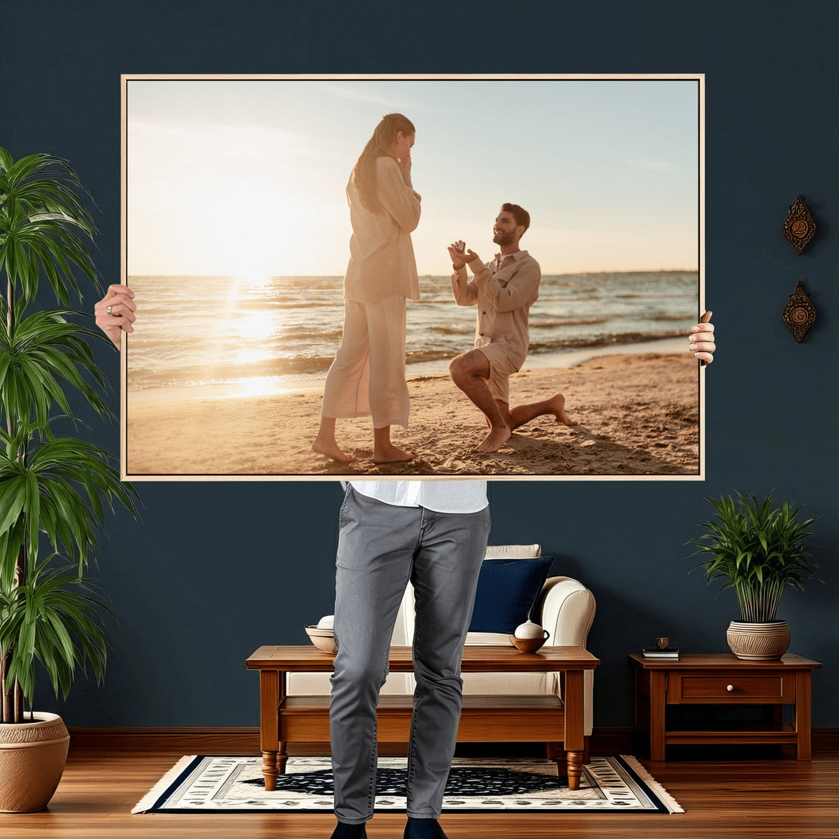 Custom Photo Framed Canvas Wall Art, Personalized Picture Print