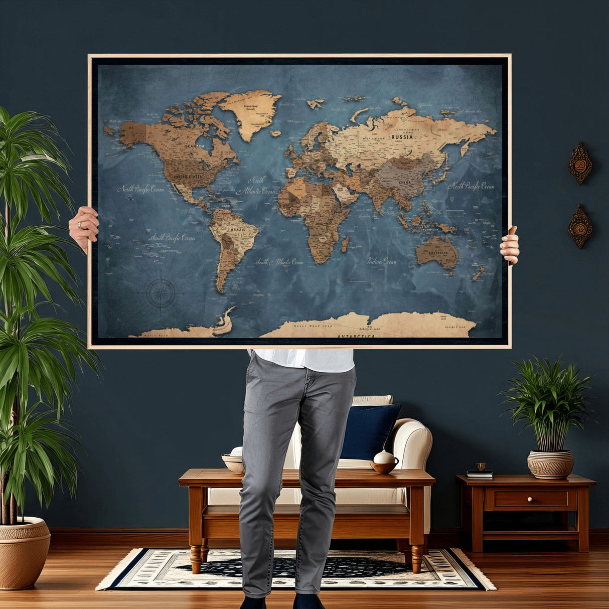 World Map Canvas Wall Art Canvas Print