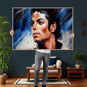 Abstract Michael Jackson Photo Wall Art Canvas Print