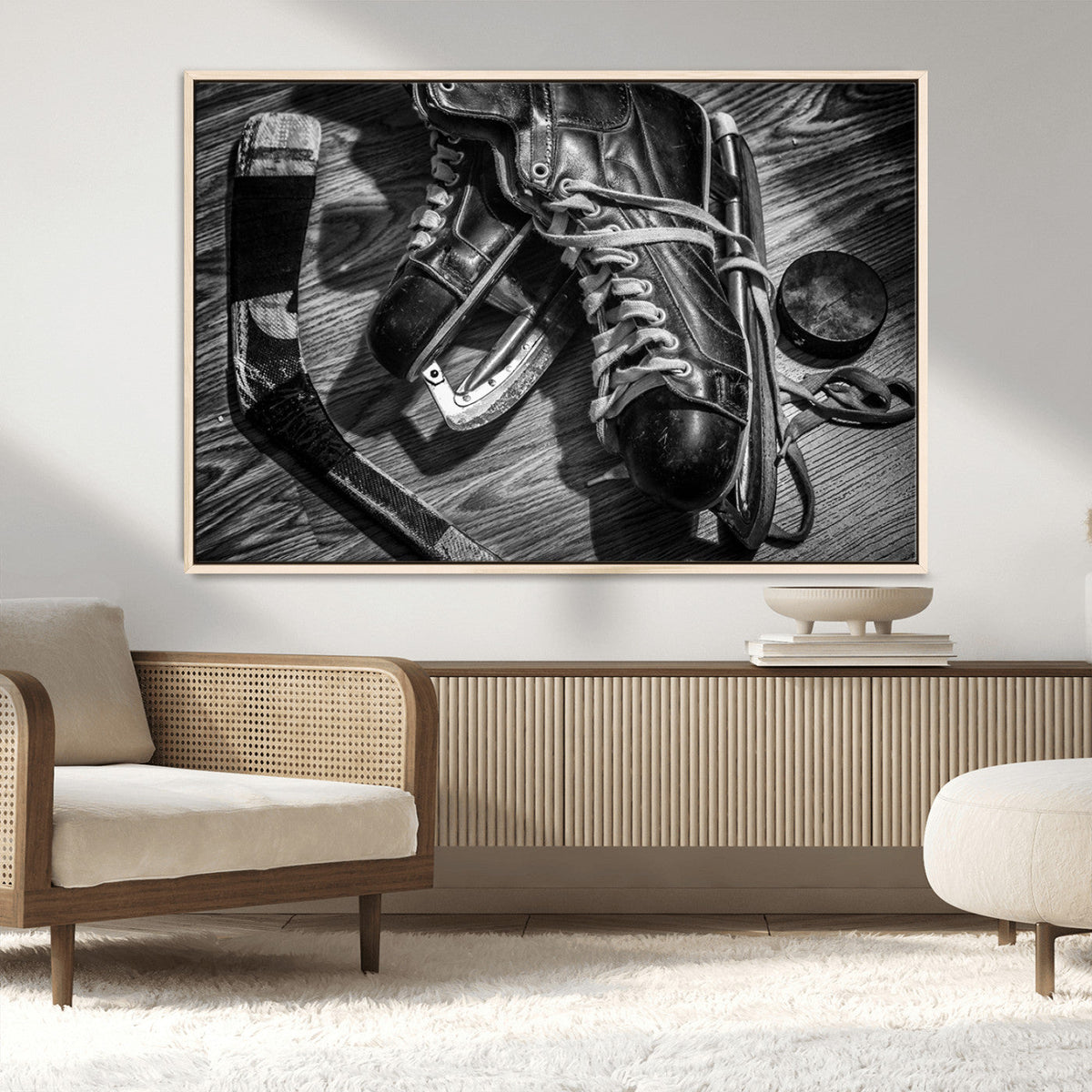Old Pair of Mens Skates Wall Art Canvas, Men Skates Wall Art
