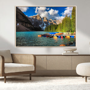 Moraine Lake 3-Panel Wall Art, Majestic Mountain and Lake