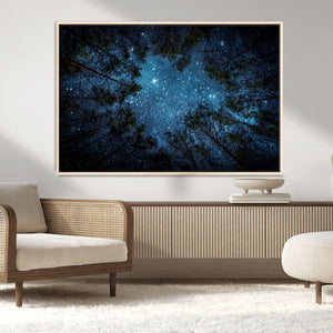Forest and Stars Wall Art Canvas Print