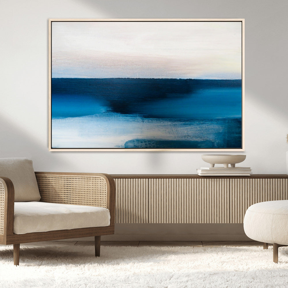 Dark Blue Abstract Wall Art Canvas Print