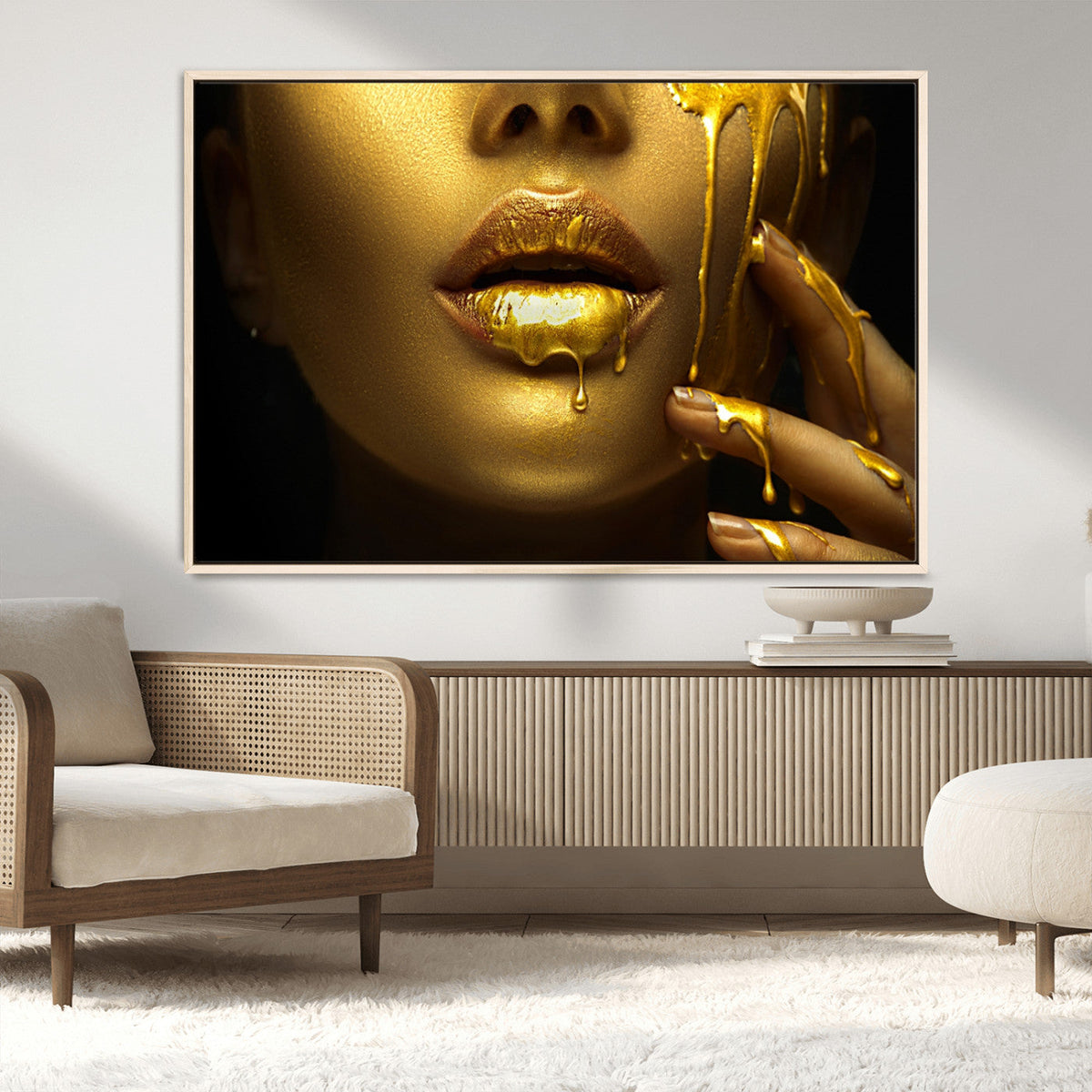Gold and Women Wall Art Canvas Print
