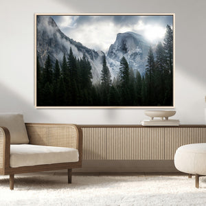 Yosemite National Park El Capitan Foggy Mountain Wall Art |