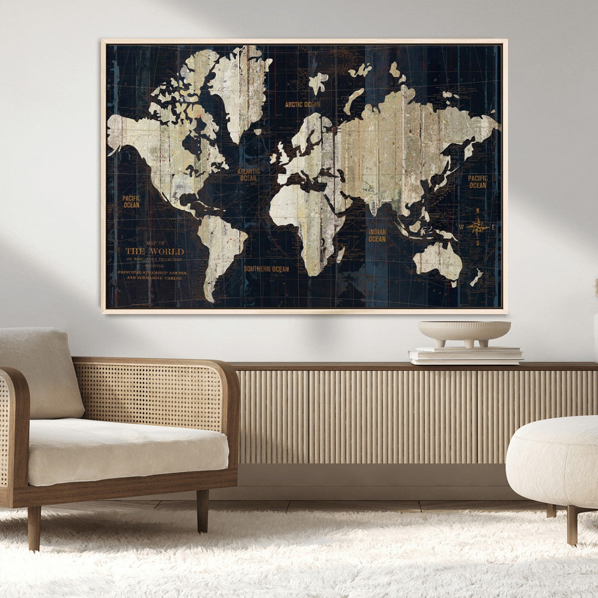 Antique Old World Map Wall Art Canvas Print