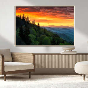 Forest Landscape Wall Art Sunset Canvas, Forest Sunset