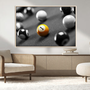 Wall Art Pool Table and Balls Canvas Print