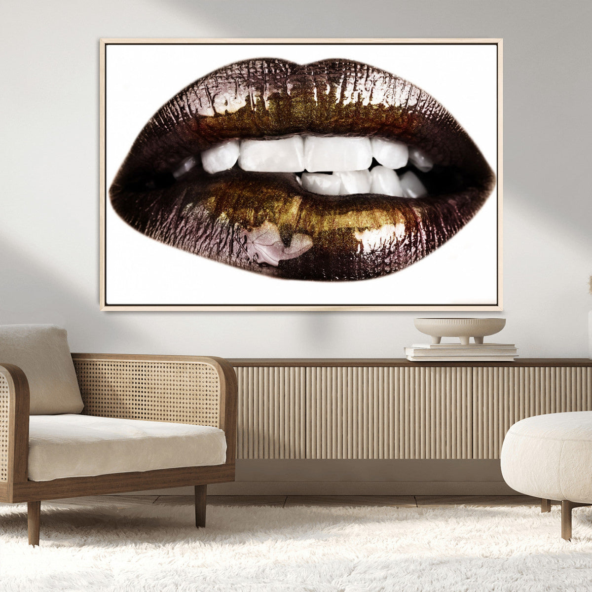 Close Up Lips Wall Art Canvas Print