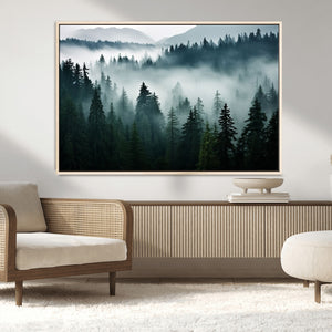 Captivating Misty Forest Wall Art Canvas, Premium Canvas