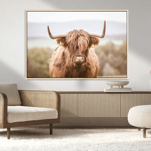 Scottish Serene Highland Cow Canvas Wall Art – Serene