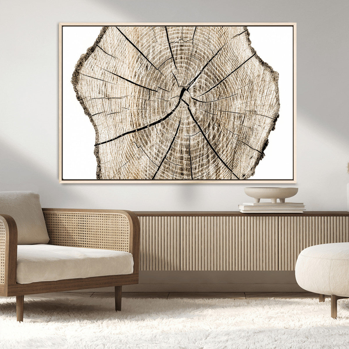 Abstract Wood Tree Ring Wall Art - Ready to Hang Minimalist