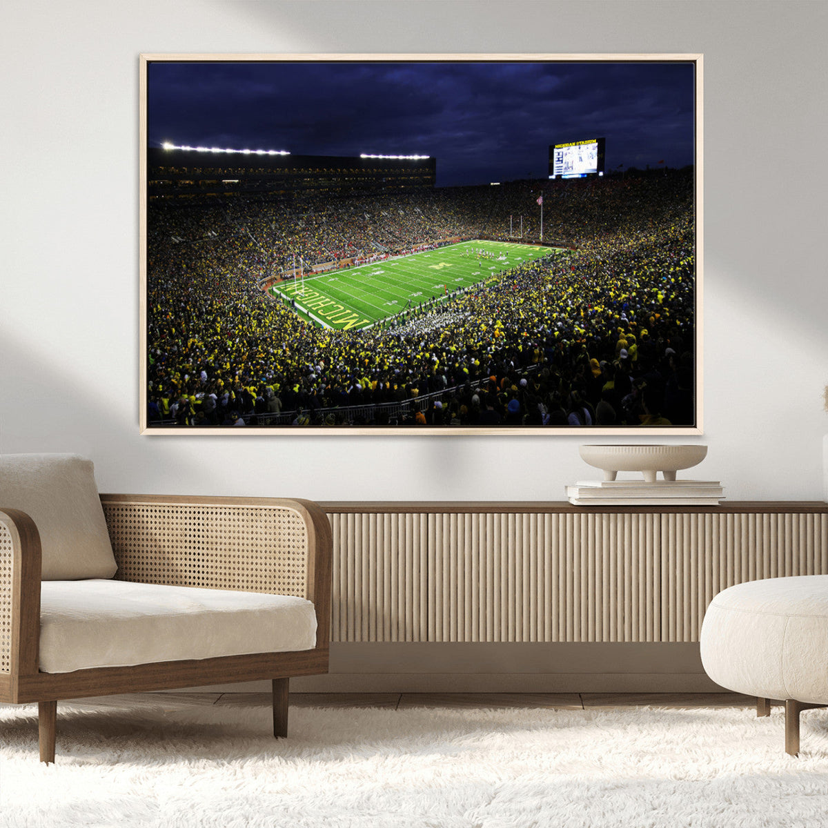 Michigan Wolverines Football Canvas Wall Decor, Football