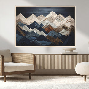 Mountain Wall Art – Modern Geometric Landscape Canvas Print,