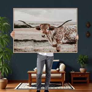 Texas Longhorn Canvas Wall Art Print – Majestic Western