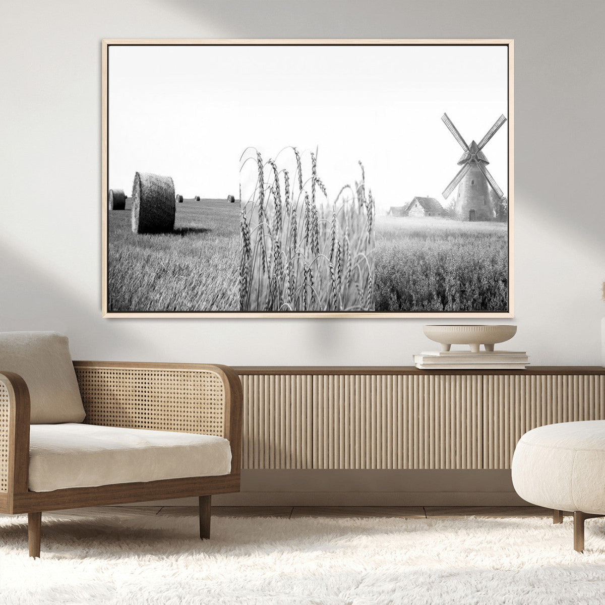 Vintage Farmhouse Black and White Triptych Wall Art – Giclee