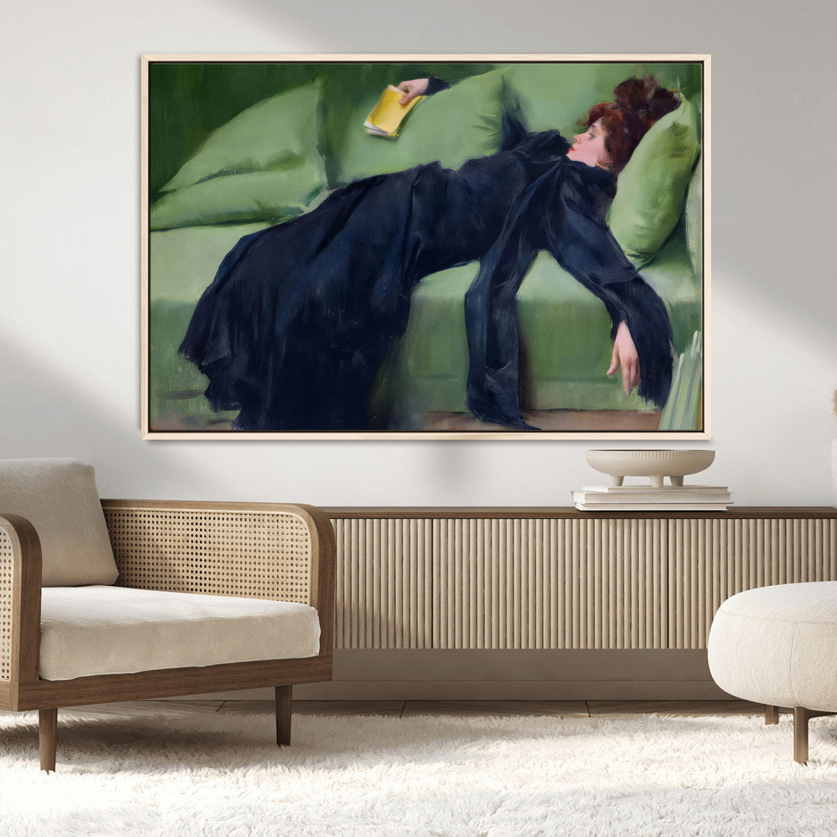 Decadent Girl by Ramon Casas Wall Art Canvas Print, Framed