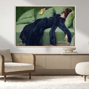 Decadent Girl by Ramon Casas Wall Art Canvas Print, Framed