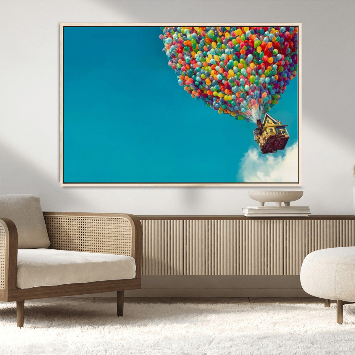 Carl Fredricksen, Up Movie Wall Art, Colorful Balloon House
