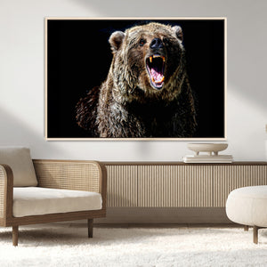 Grizzly Bear Canvas Print | Wildlife Wall Art for Cabin