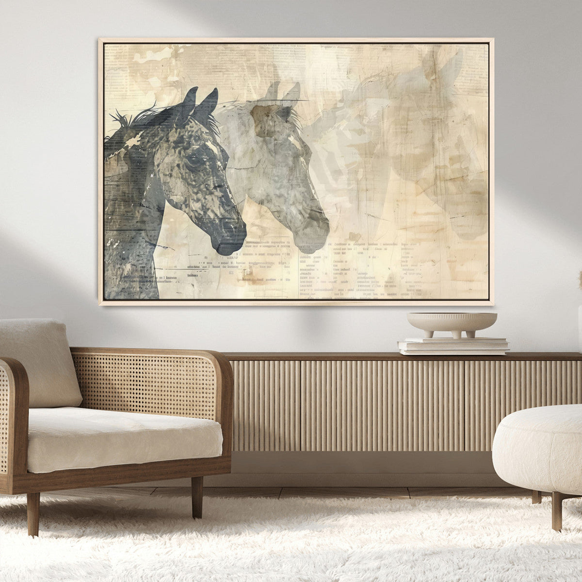 Abstract Horse Canvas Print | Modern Farmhouse Wall Art |