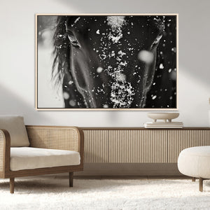 Winter Horse Snow Wall Art Canvas Print