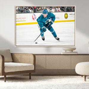San Jose Sharks Ice Hockey Player Wall Art Canvas Print
