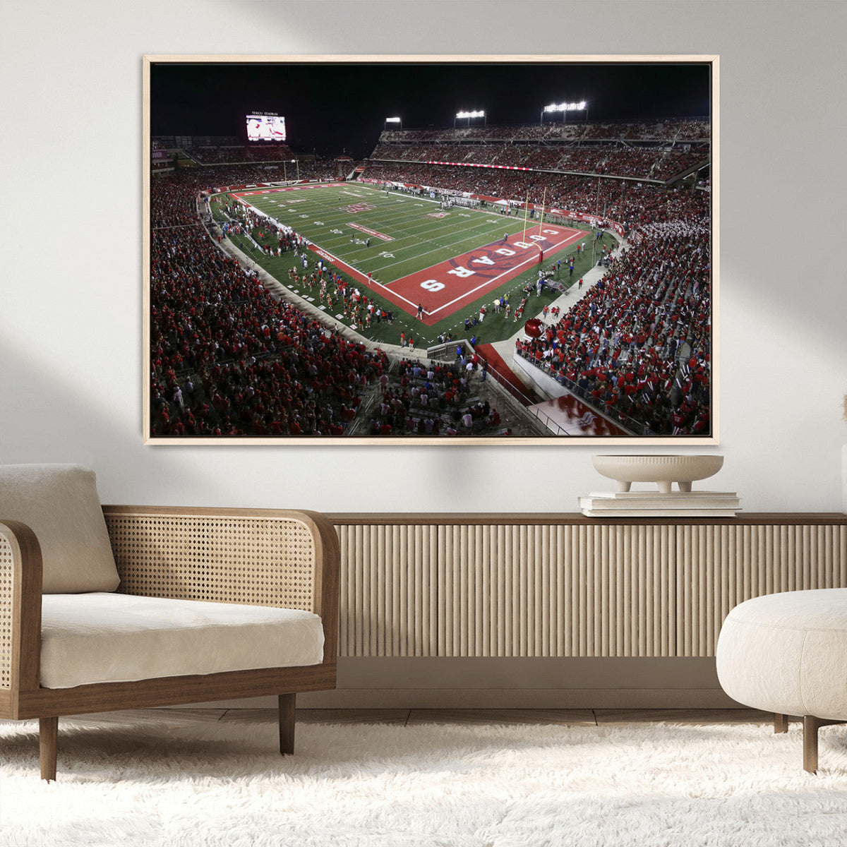 Houston Cougars Football Team Print - Houston TDECU Stadium