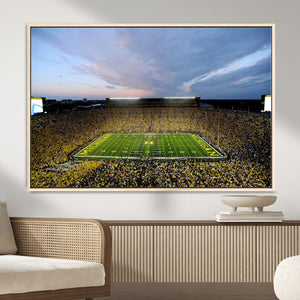 Michigan Stadium Wall Art Canvas Print, Vibrant Game Day
