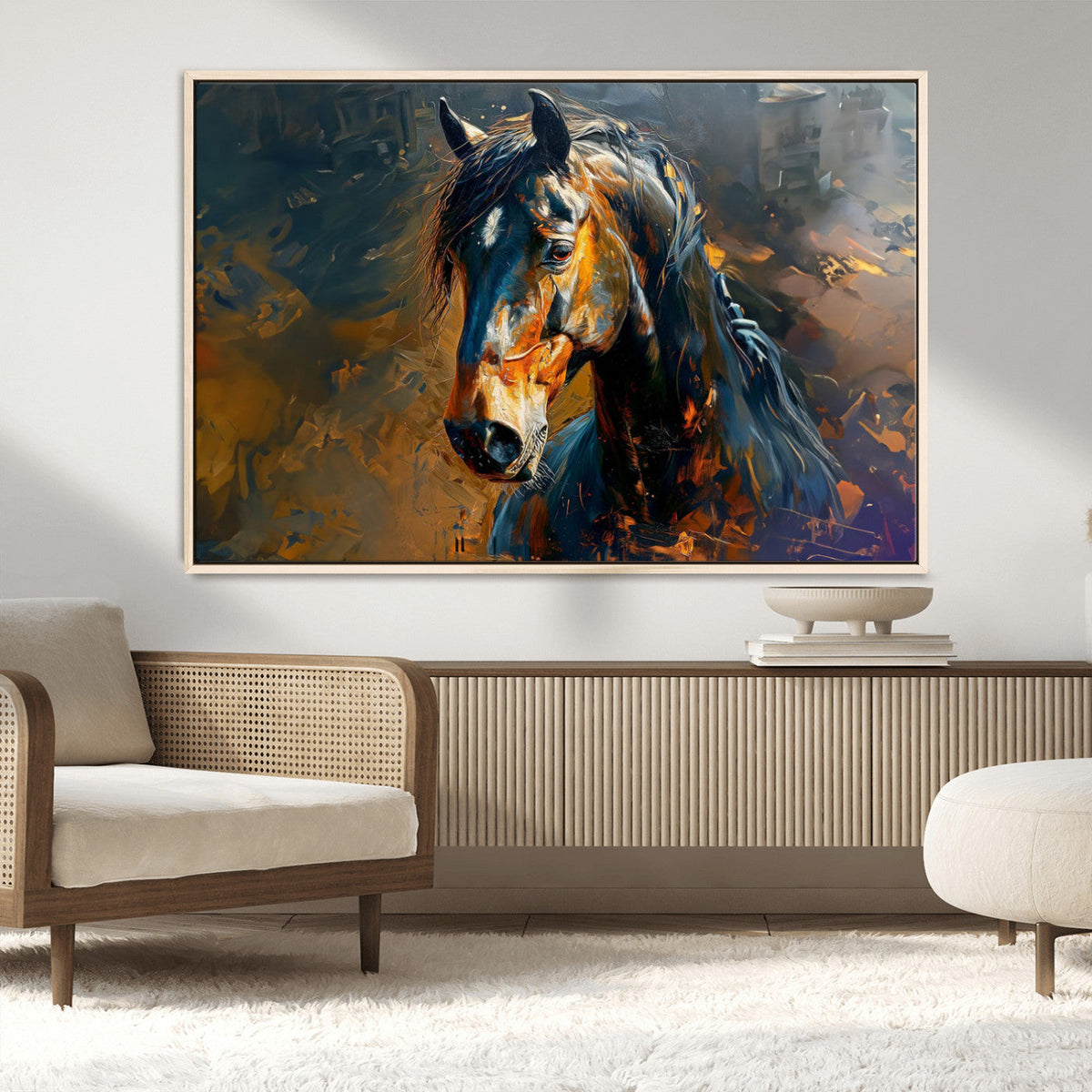 Abstract Horse Wall Art Canvas Print | Farmhouse Wall Decor