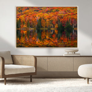 Fall Foliage Wall Art - Autumn Reflection Canvas Print,