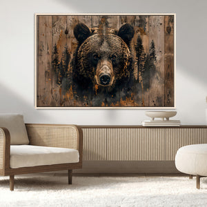 Rustic Grizzly 399 Wall Art | Triptych Canvas Print | Rustic