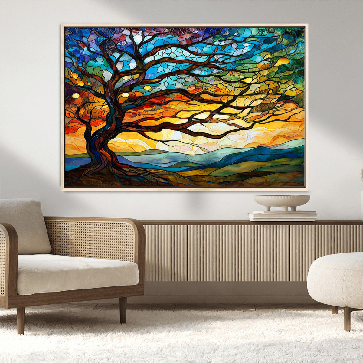 Mosaic Tree Wall Art | Ready to Hang Stained Glass Style