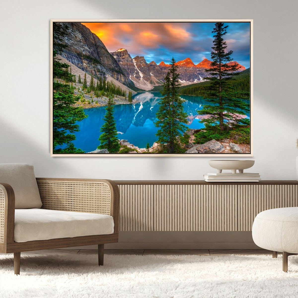 Canadian Rockies Moraine Lake Wall Art Canvas Print, Pine