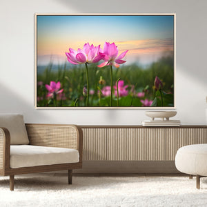 Pink Flower on the Mountain Canvas Print, Framed Pink Flower