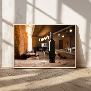 Wine and Bottle Wall Art Canvas Print