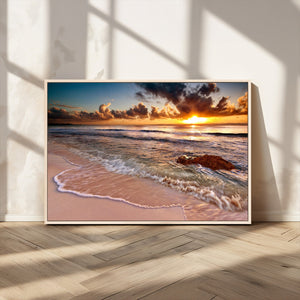 Sunset on Ocean Wall Art Canvas Print