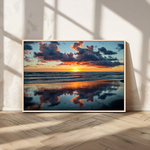 Beach Sunset Print - Stunning Ocean Canvas Artwork with