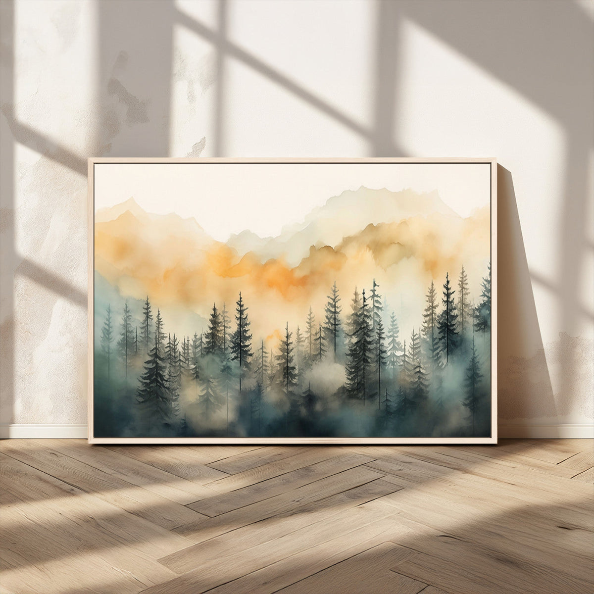 Abstract Forest Print - Mountain Wall Art | Autumn Landscape