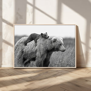 Bear and Cub Wall Art Canvas | 399 Bear Cub