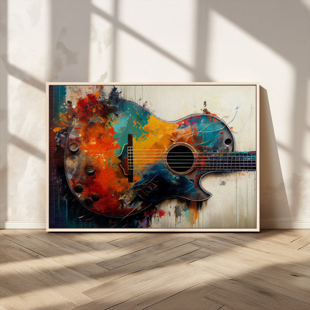 Abstract Guitar Wall Art Canvas | Vibrant Music-Inspired Art