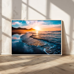 Sunset Beach Ocean Canvas Wall Art – Tranquil Ocean